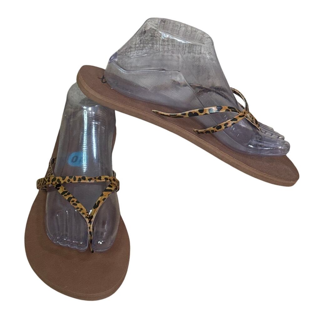 NEW Volcom All Day Long Sandal Leopard Print Flip Flop Thongs Size 10